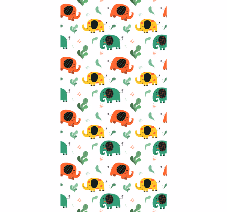 Papier peint éléphants motif d'éléphant ludique - TenStickers