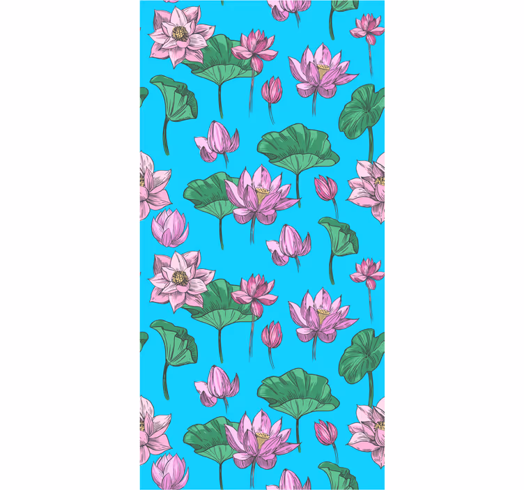 Papier peint floral exposition de fleurs de lotus - TenStickers