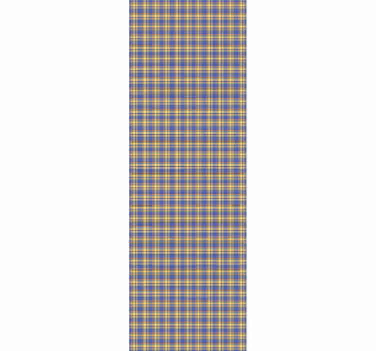 Papier peint carrés motif écossais bleu - TenStickers