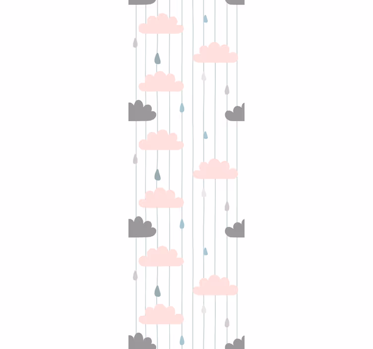 Papier peint chambre bébé gouttes de pluie nuageuses - TenStickers