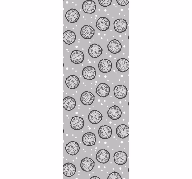 Papier peint gris rosaces en pointillés - TenStickers