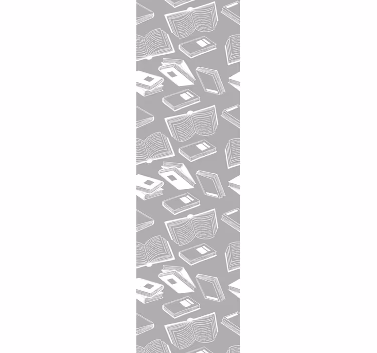 Papier peint gris motif littéraire - TenStickers