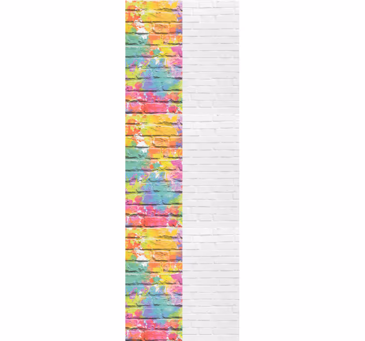Papier peint briques motifs de tuiles colorées - TenStickers
