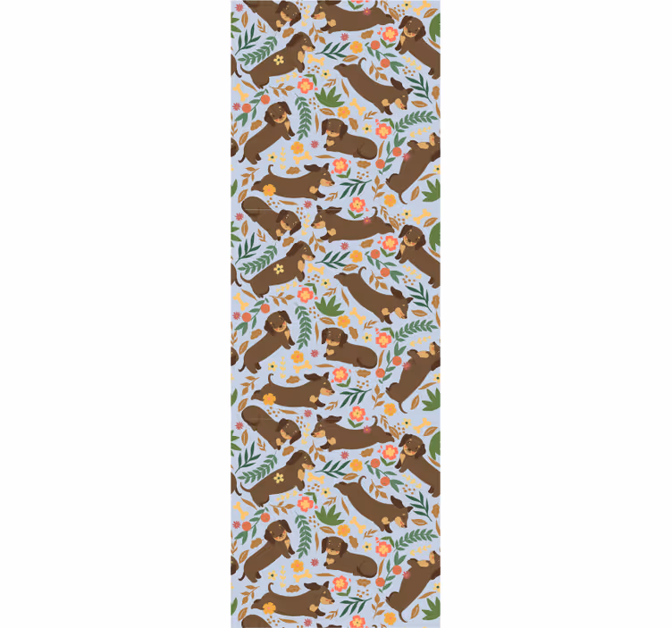 Papier peint chiens motif floral d'éléphant - TenStickers