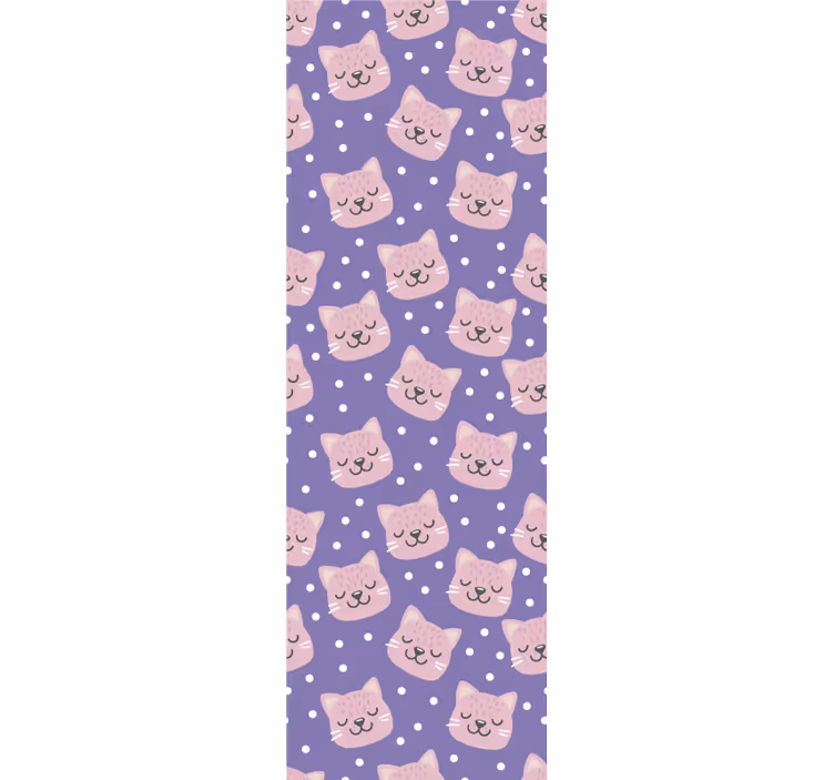 Papier peint chambre bébé motif de chat à pois - TenStickers