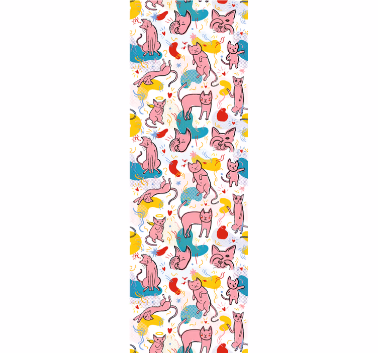 Papier peint chats motifs félins ludiques - TenStickers