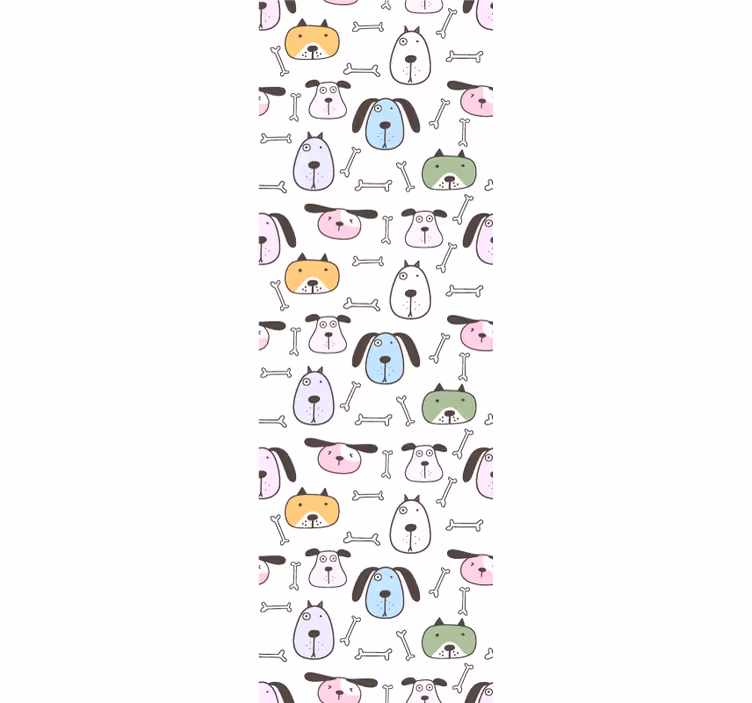 Papier peint chiens amis canins de dessin animé - TenStickers