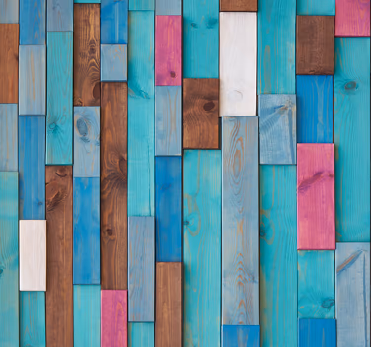 Papier peint planches en bois multicolores - TenStickers