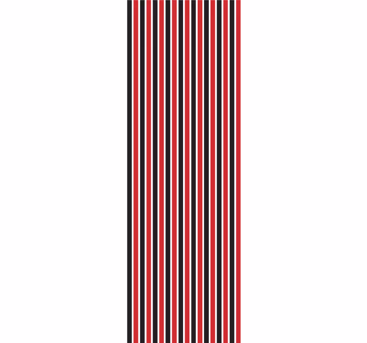 Papier peint rayures verticales noires rouges et blanches - TenStickers