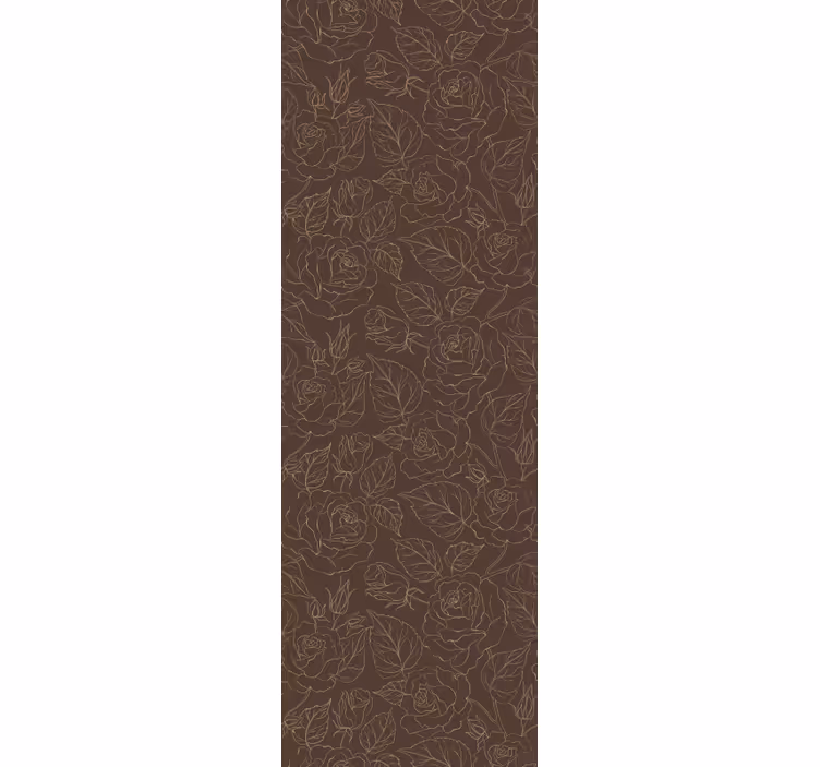 Papier peint floral motif minimaliste de rose - TenStickers
