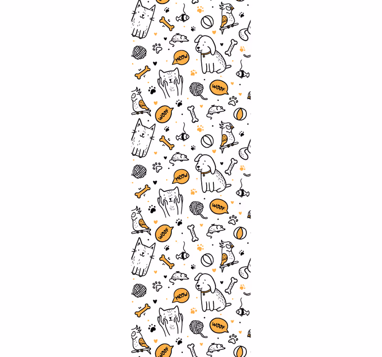 Papier peint animaux art de gribouillage d'animaux - TenStickers