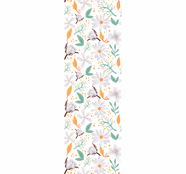 Papier peint floral fleurs de coton botaniques - TenStickers