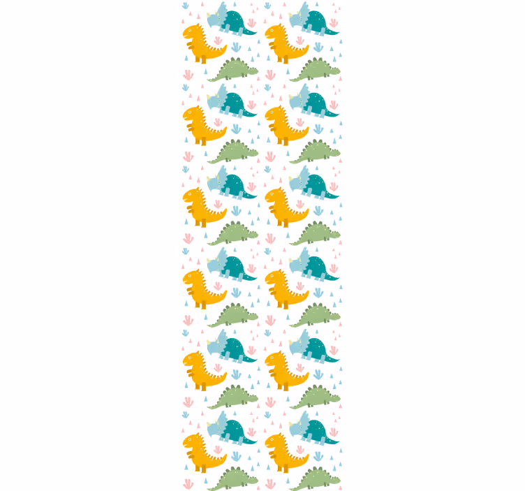 Papier peint dinosaures défilé coloré - TenStickers