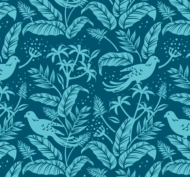 Papier peint chambre Oiseaux volants turquoise - TenStickers