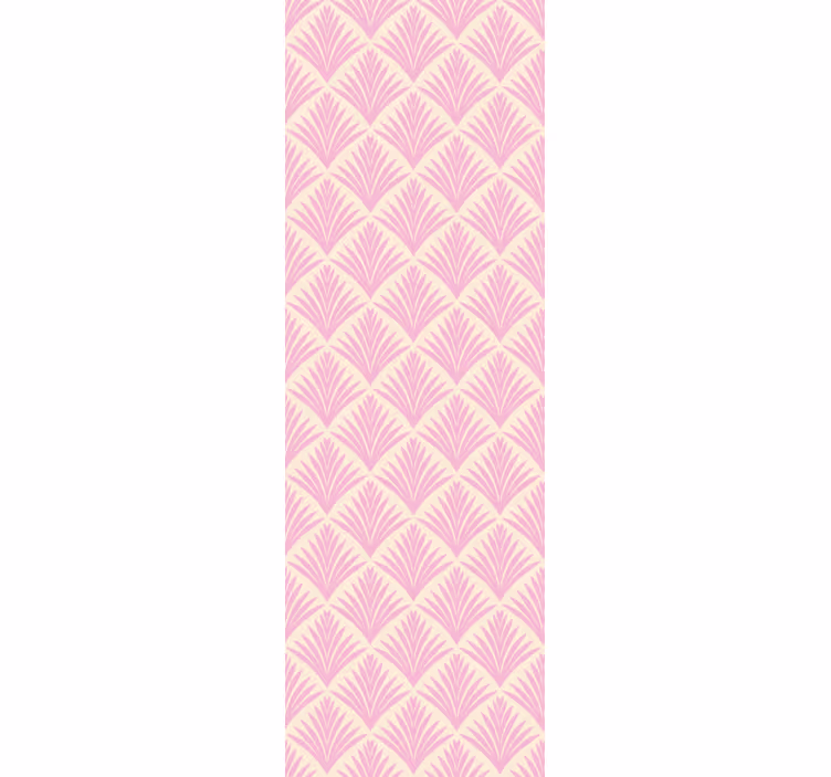 Papier peint rose feuilles ornementales - TenStickers