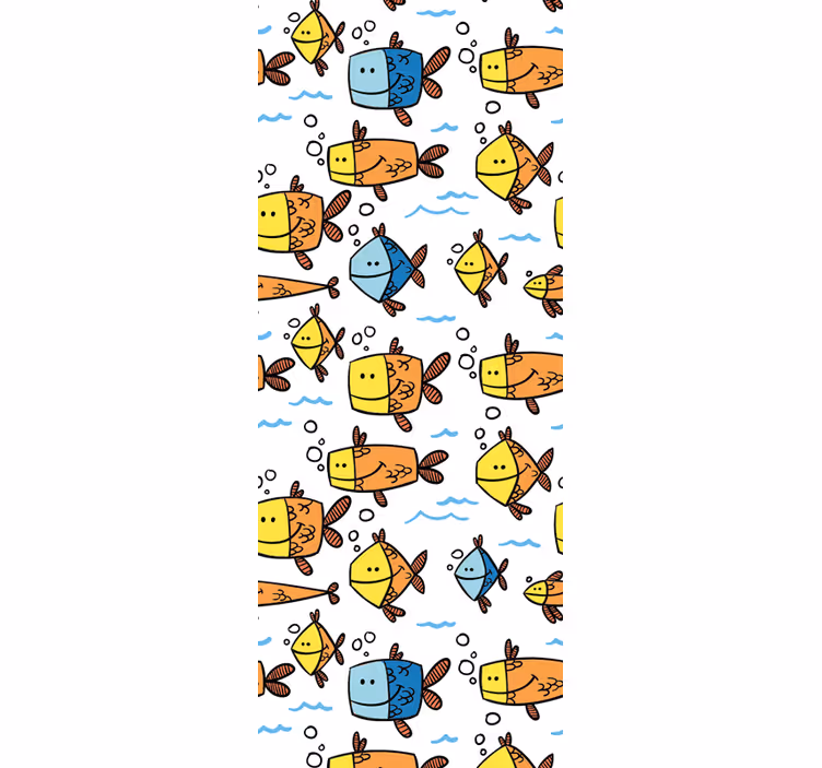 Papier peint poissons amusement de dessin animé aquatique - TenStickers