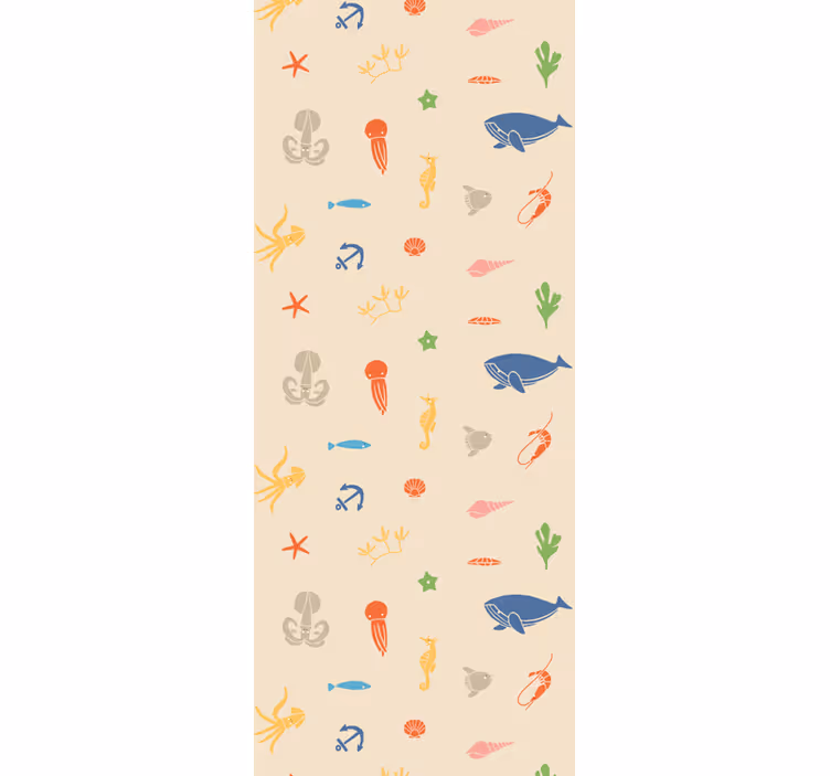 Papier peint animaux motifs de la vie marine - TenStickers