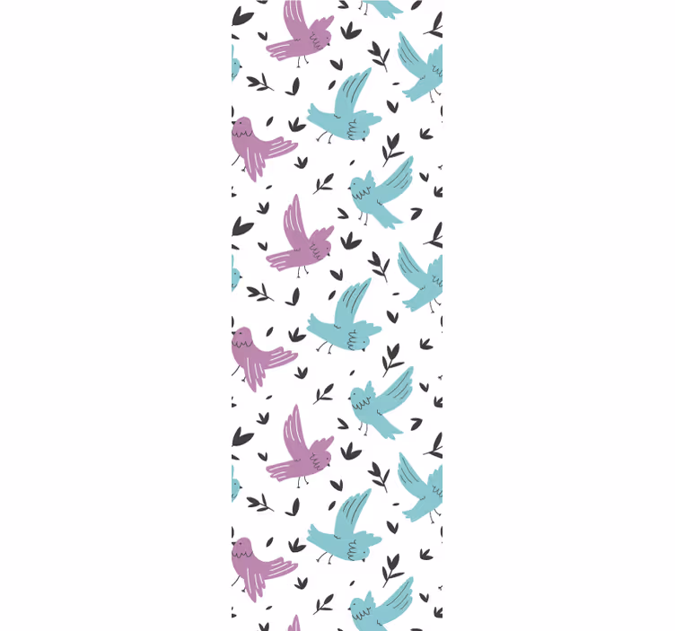 Papier peint animaux motif d'oiseau pastel - TenStickers