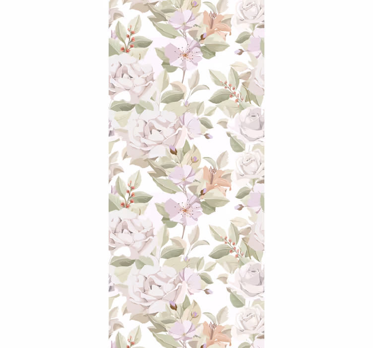Papier peint floral ensemble fleuri - TenStickers