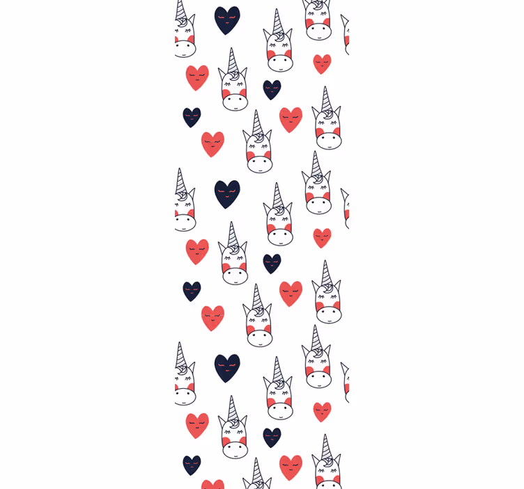 Papier peint art motif coeur licorne - TenStickers