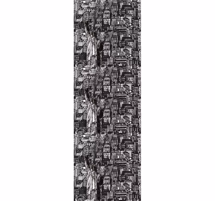 Papier peint ville collage urbain de statue - TenStickers