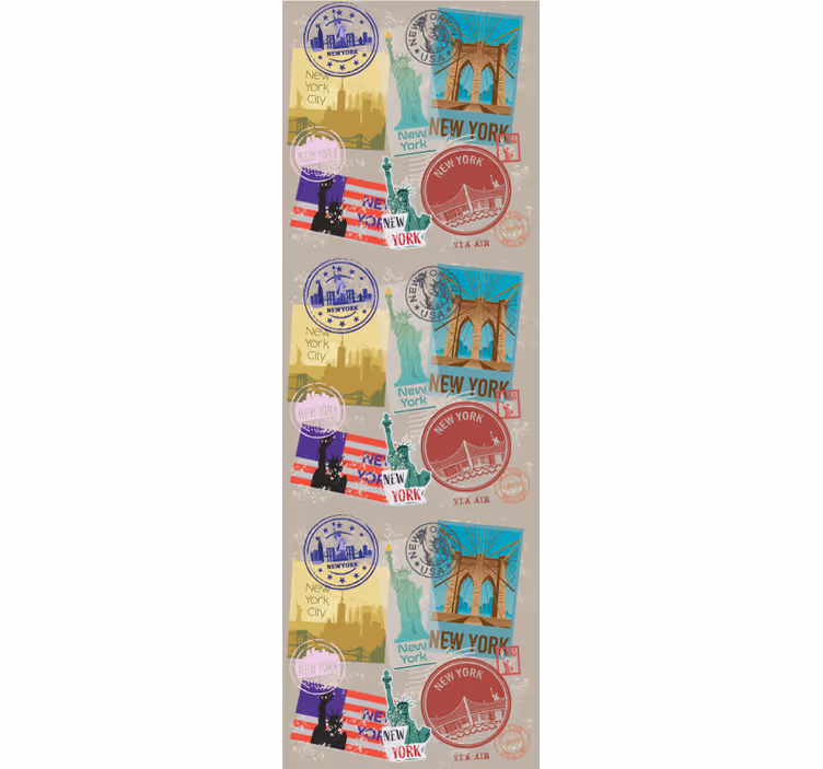 Papier peint new york timbres - TenStickers