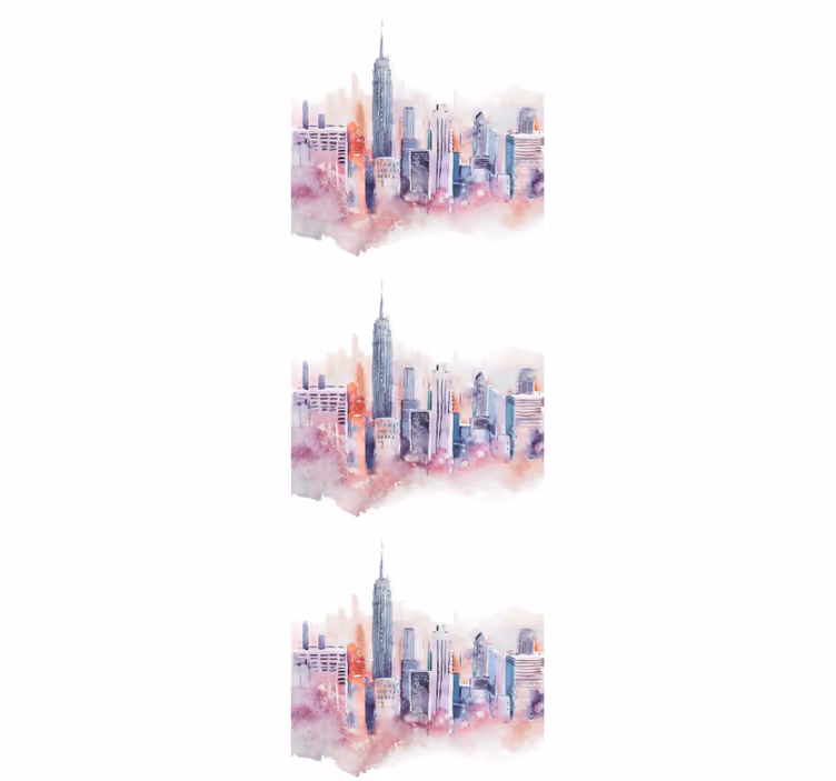 Papier peint ville aquarelle urbaine - TenStickers
