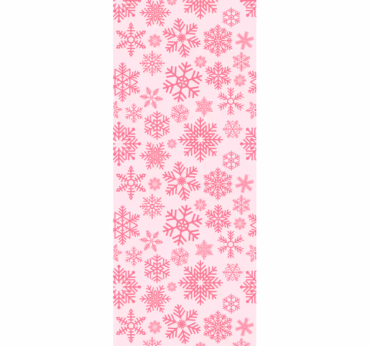 Papier peint de Noël motif de flocon de neige rose - TenStickers