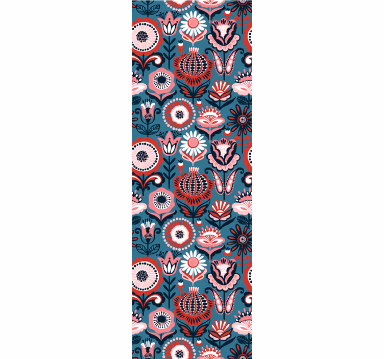 Papier peint fleuri fleurs ornementales - TenStickers