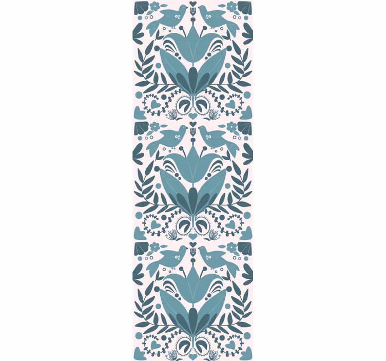 Papier peint fleuri motifs de symétrie florale - TenStickers