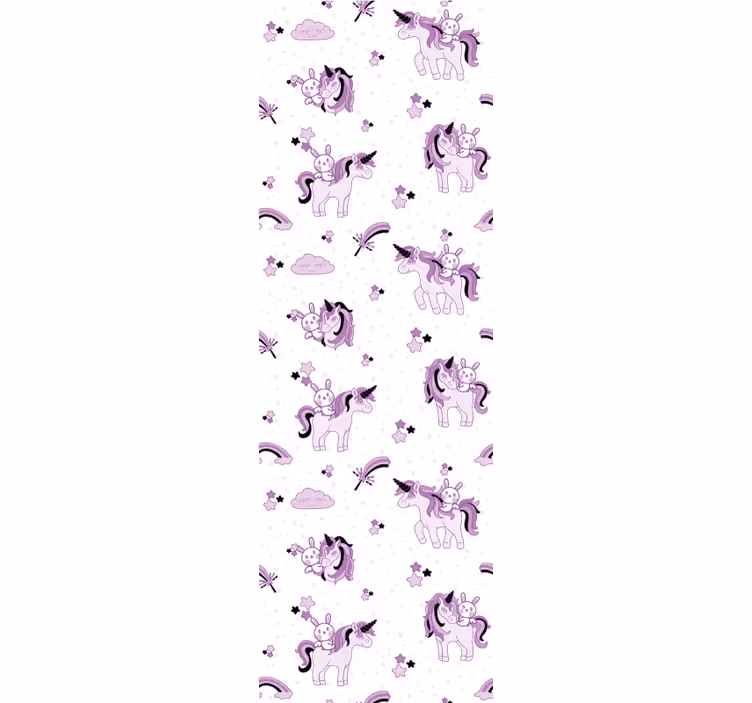 Papier peint chambre bébé scène fantastique de licorne - TenStickers