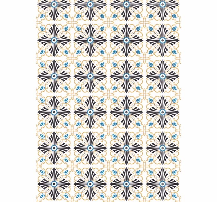 Papier peint ornemental motif médaillon floral - TenStickers