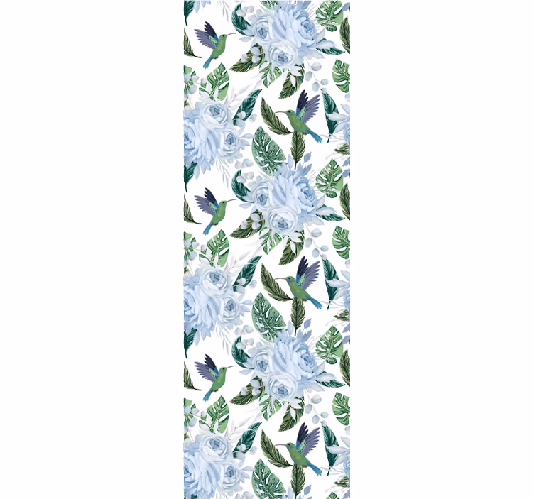 Papier peint floral motif de colibris - TenStickers