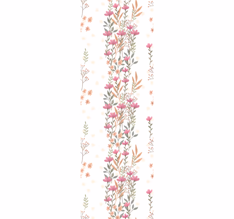 Papier peint floral rayures verticales florales - TenStickers