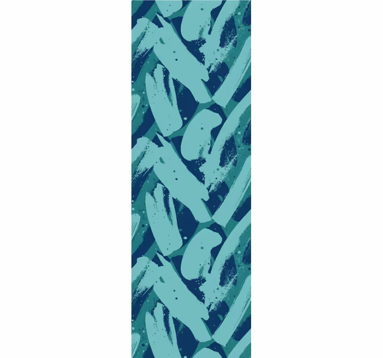Papier peint abstrait motif de coups de pinceau bleus - TenStickers