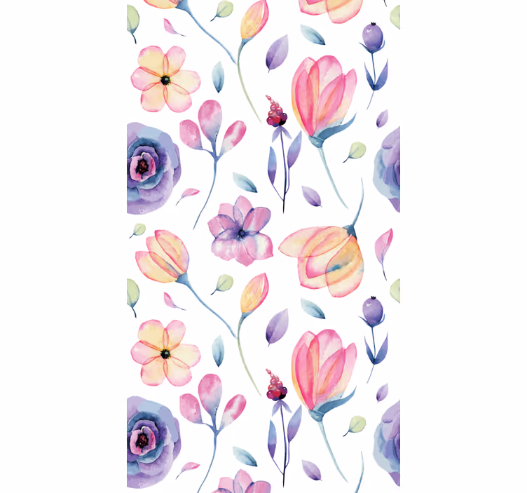 Papier peint floral motif aquarelle - TenStickers