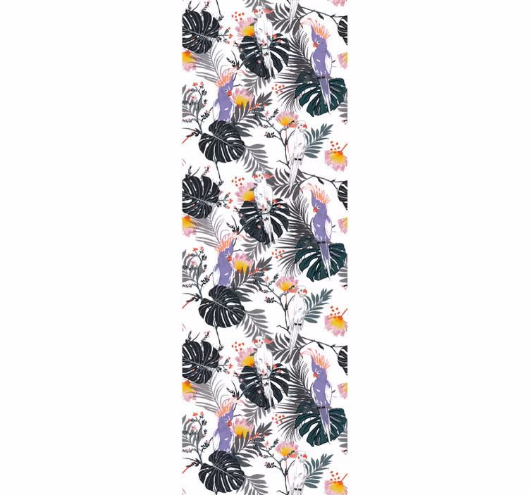 Papier peint nature flore des oiseaux tropicaux - TenStickers