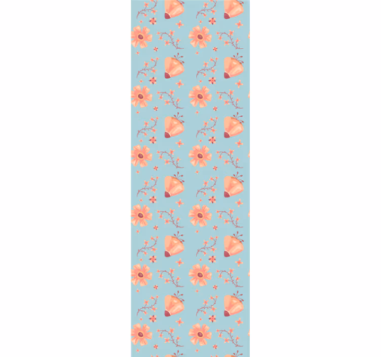 Papier peint floral motif papillon fleuri - TenStickers