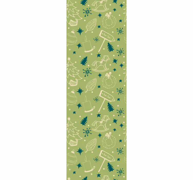 Papier peint de Noël motifs de vacances festives - TenStickers