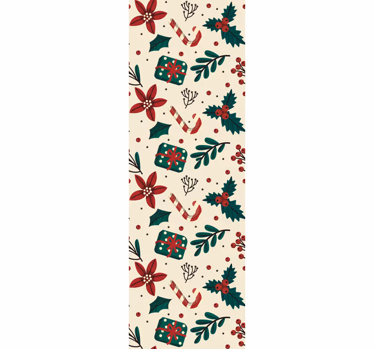 Papier peint de Noël motif botanique festif - TenStickers