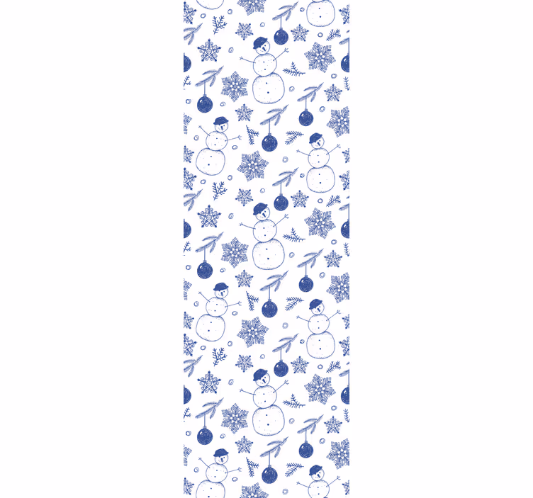 Papier peint de Noël modèle de bonhomme de neige de vacances - TenStickers