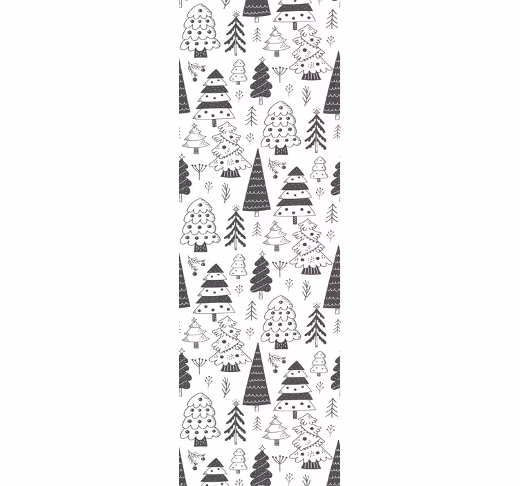 Papier peint de Noël motif d'arbres festifs - TenStickers
