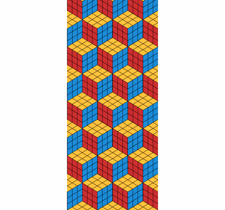 Papier peint formes géometriques motif cubique - TenStickers