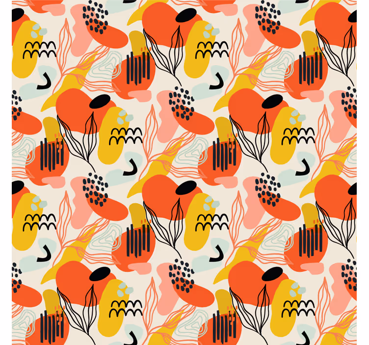 Papier peint art formes organiques abstraites - TenStickers
