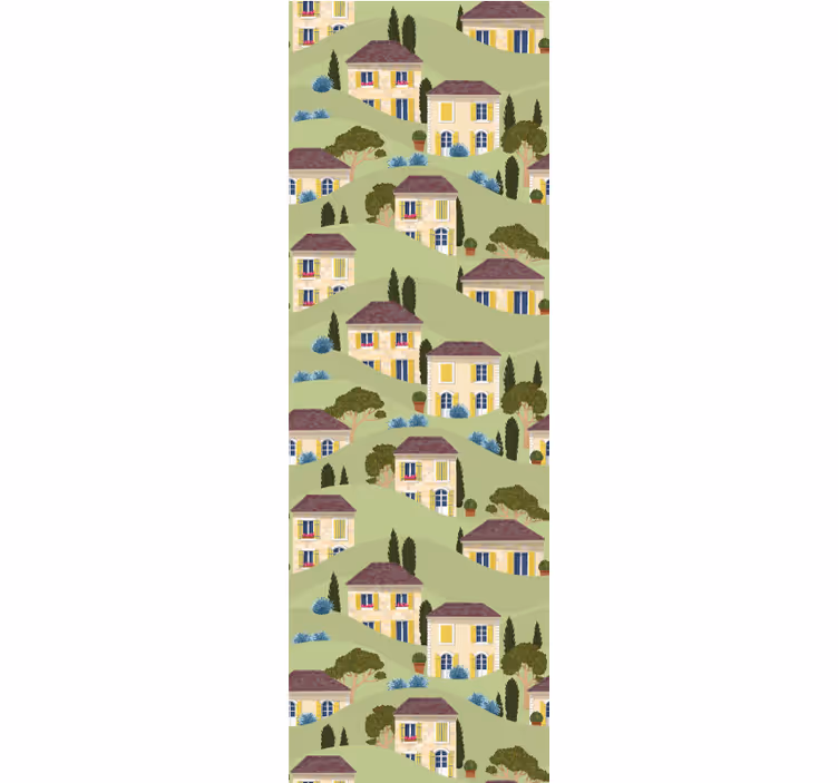 Papier peint chambre enfant motif villa champêtre - TenStickers