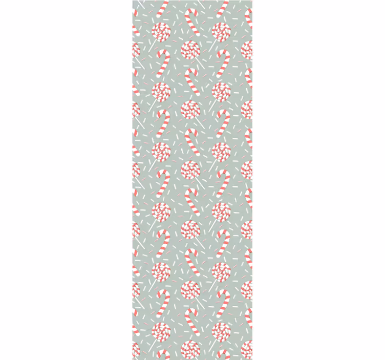Papier peint de Noël modèle de bonbons festifs - TenStickers