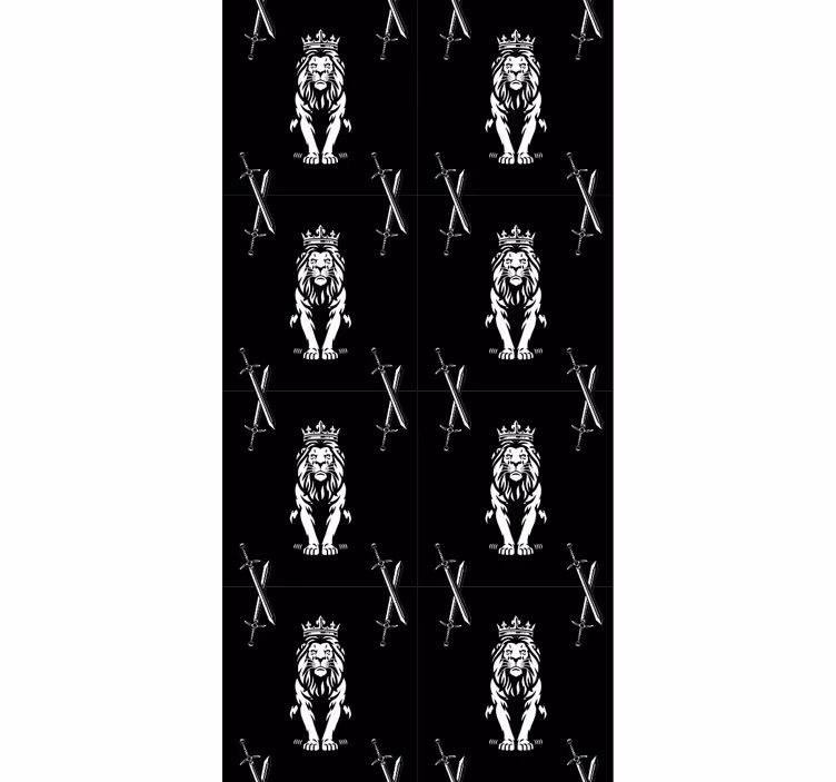 Papier peint animaux motif de lions royaux - TenStickers