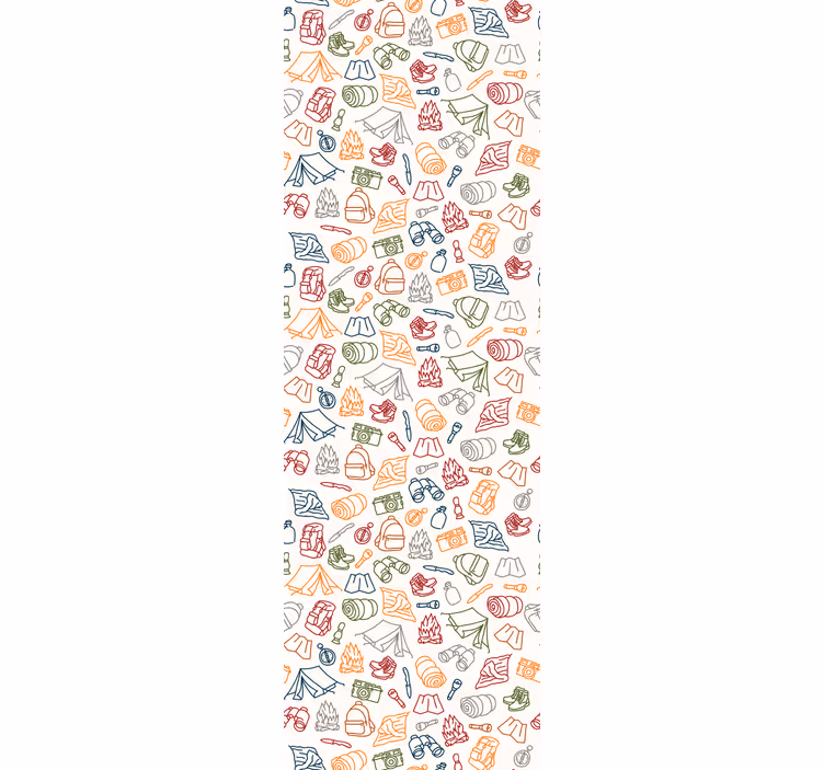 Papier peint art gribouillages de camping - TenStickers