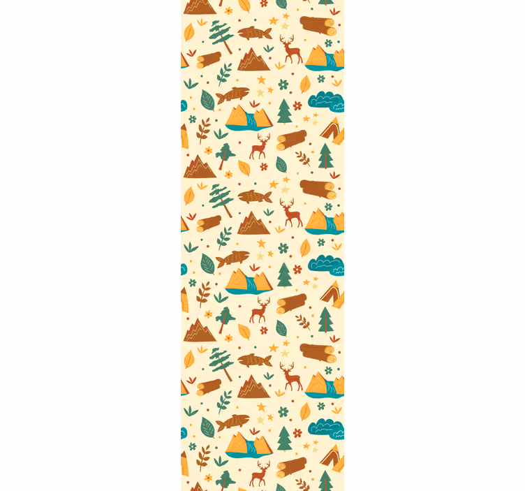 Papier peint arbres scène d'aventure en camping - TenStickers