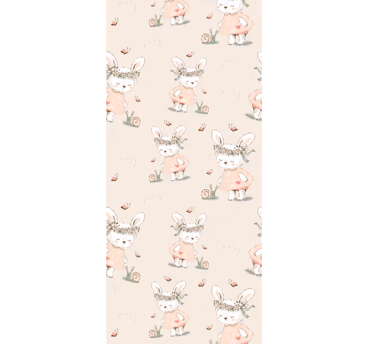 Papier peint chambre bébé motif de lapin mythique - TenStickers